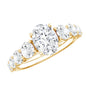 Lab Grown 1.2 Carat Diamond Oval Engagement Ring With Side Stones